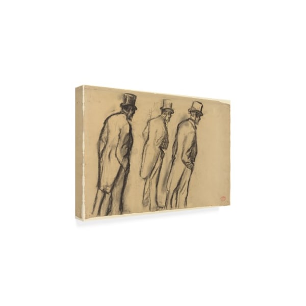 Edgar Degas 'Three Studies Of Ludovic Halevy Standing' Canvas Art,12x19